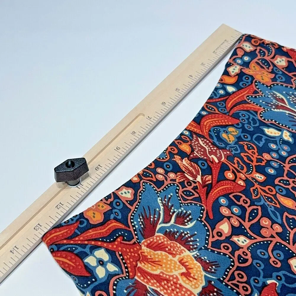 Anthropologie 100% Viscose A-Line Skirt Orange Blue Floral Boho Women's Size S